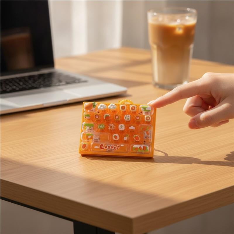 26 Key Cute Decompression Toy Anti-Anxiety Push Button Toy Portable Bag Hanging Ornament For Students Daily Use