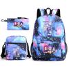 Demon Hunter Girl Group Backpack Kpop Backpack Digital Color Printing Boys And Girls School Bag Shoulder Bag Three-Piece Set