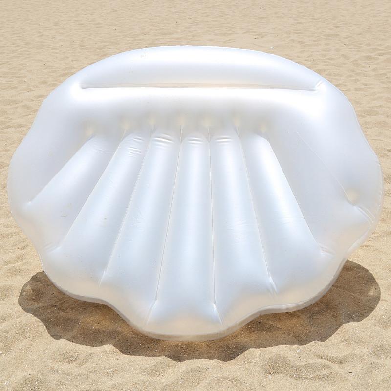 Stylish White Pearl Seashell Water Float Bed For Adults Pvc Material