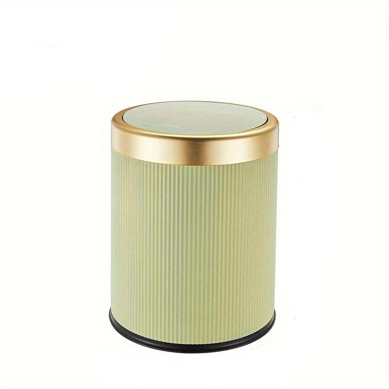 Modern Double Layered Trash Bin with Press Top Lid, White and Black, Bathroom, Office and Bedroom