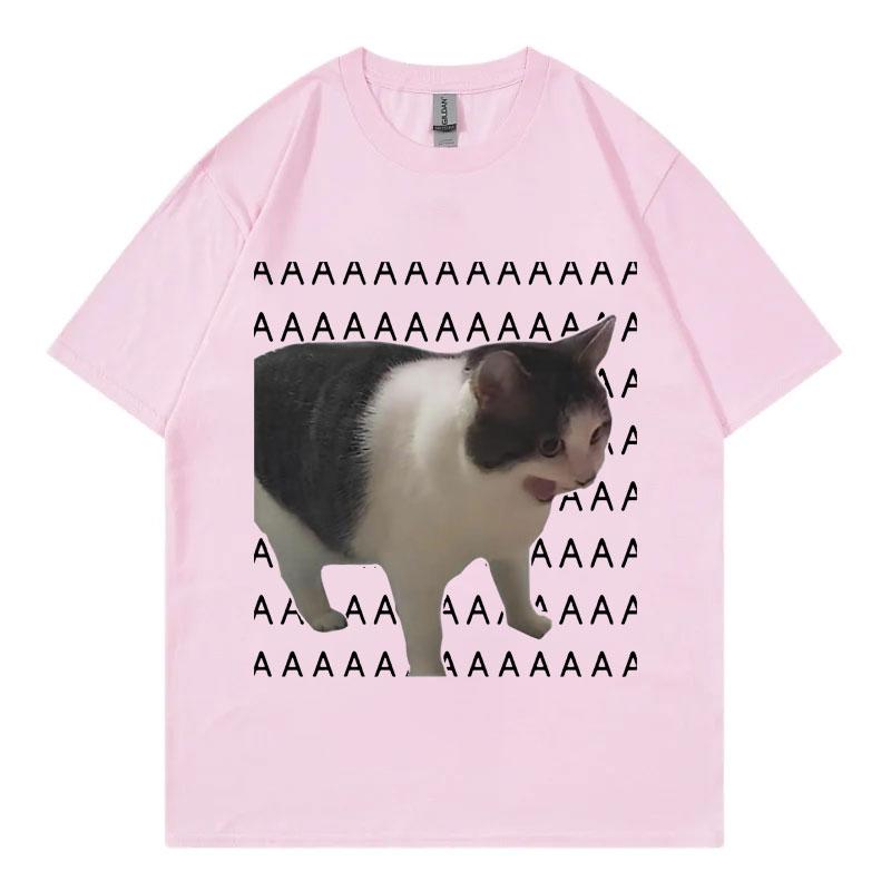 Sad Crying Cat Funny Meme T-Shirt High Quality Fashion Short Sleeve T Shirts Summer Casual Pure Cotton Oversized T-Shirts Unisex