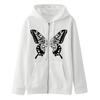 2022 Butterfly Cardigan Sweater Gothic Skull Printed Zipper Hoodie European and American Casual Trend Jacket