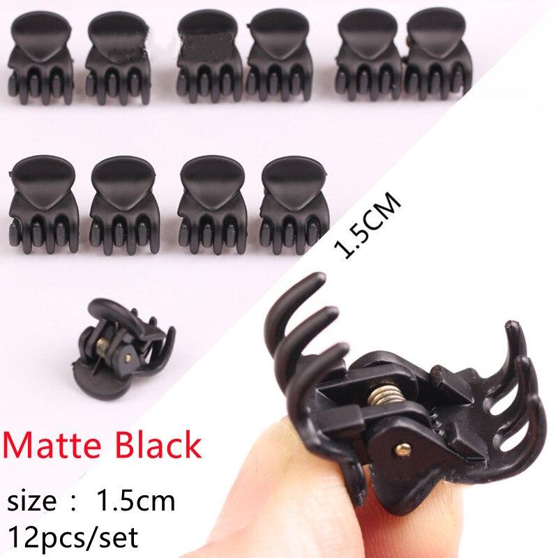 12 stk Sweet Mini Plastic Claw Barrettes For Kvinner Jenter Hårklemmer Hår Krabbeklemmer Styling Sminkeverktøy Koreansk hårtilbehør