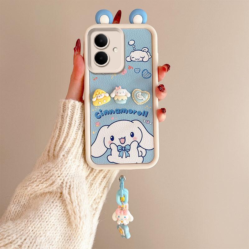 KEYSION Cute Ear 3D Cartoon Case for TECNO Spark Go 2 with Bracelet Soft Silicone Shockproof Phone Cover for Tecno Pop 10