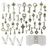 40 Vintage keys, 40 pairs of wings, 30 size crystal thread, wedding party decoration room pendant set