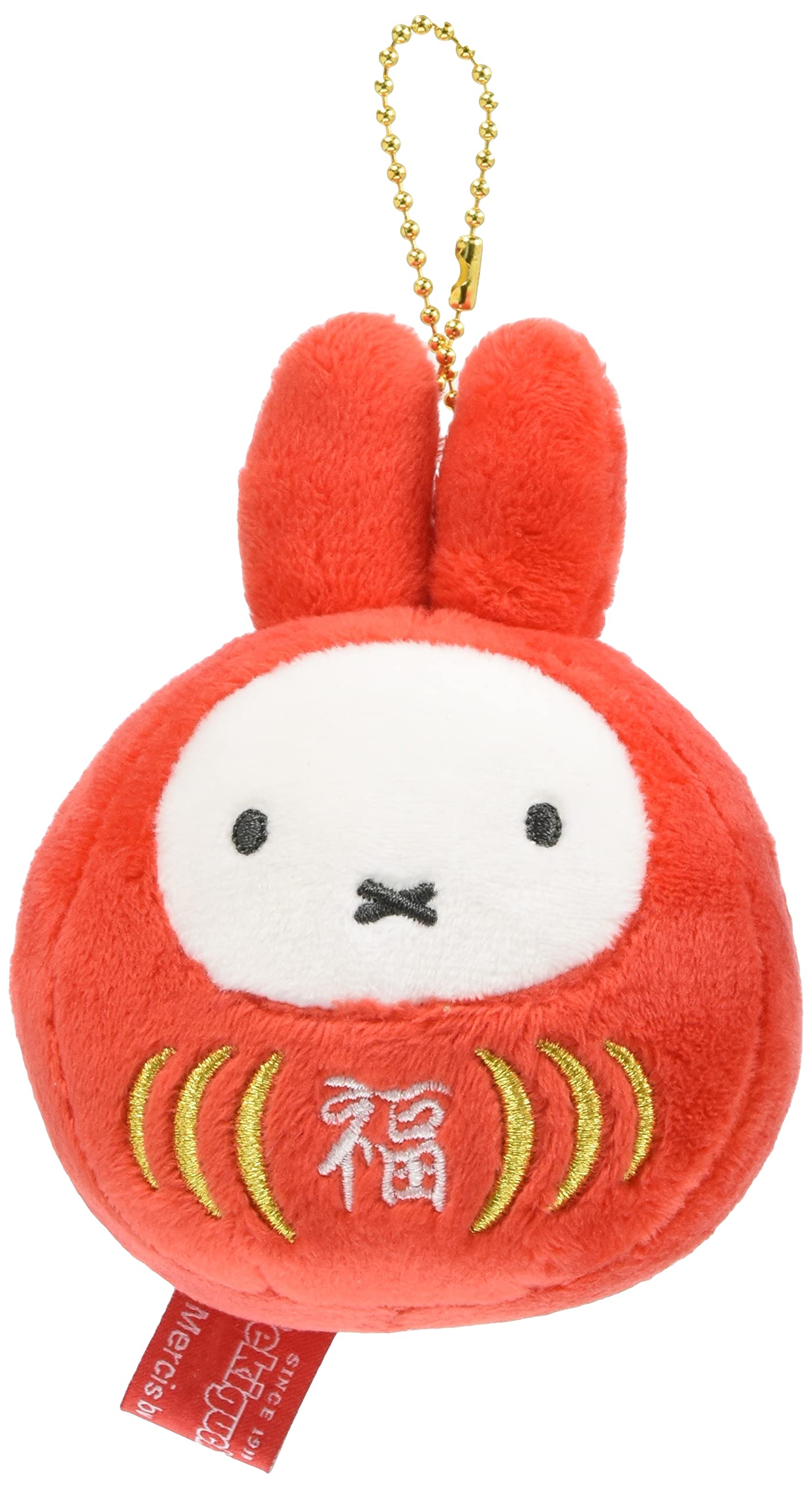 

Sekiguchi Dick Bruna Miffy Lucky Daruma Plush Toy Mascot Approximately 12cm Tall Keychain,