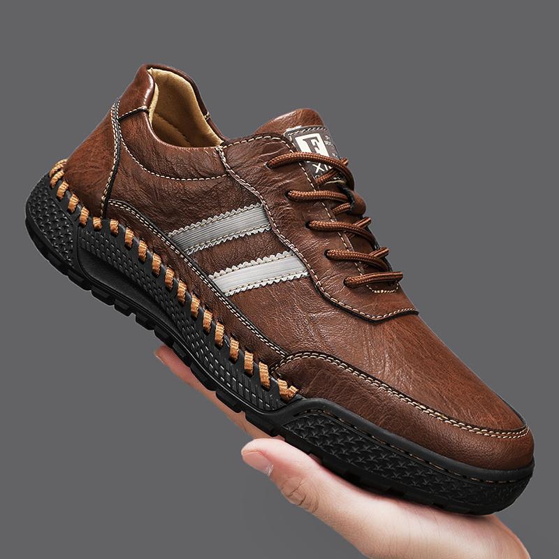 38-46 Herren Retro Echtleder Freizeitschuhe Winter Plus Samt Stiefeletten Frühling/Herbst Herrenstiefel