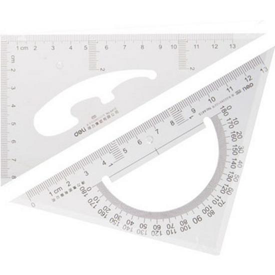 

Deli Stationery Plastic Triangle Ruler Set, 23/43cm, for Students Math and Drawing. Default
