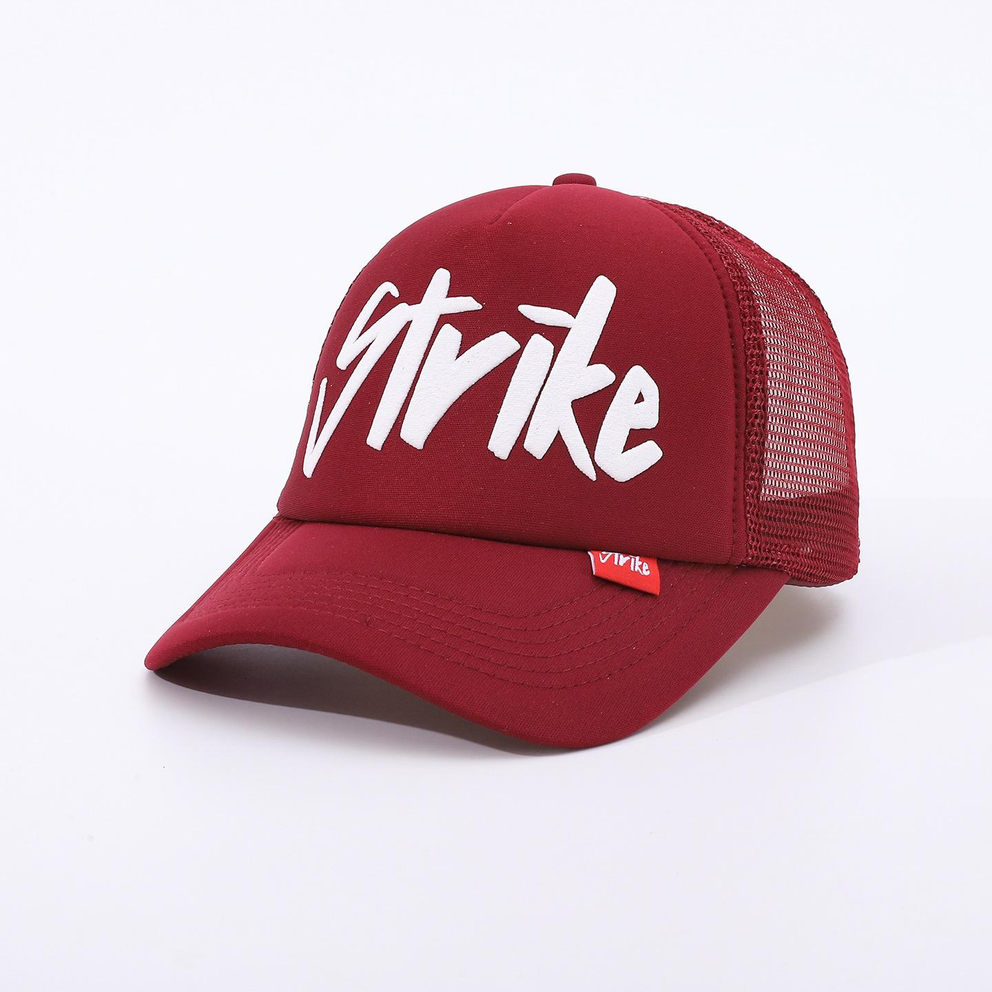 Strike Letter Printing Sun Hat Male And Female Couple Net Hat Truck Hat Versatile Breathable Baseball Cap Adjustable красный