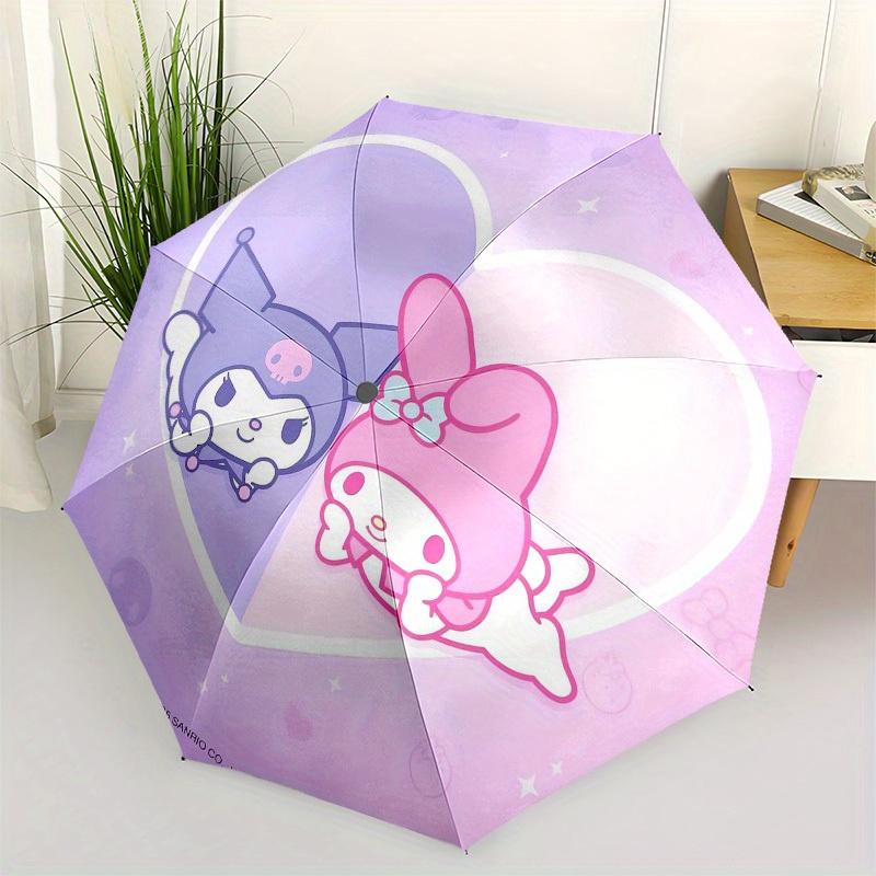 

1pc My Melody Kuromi Heart Umbrella with Plastic Handle,Suitable for All Seasons Home Travel Outdoor UmbrellaSanlio325