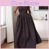 Elegant Solid Color Sleeveless High Waist Dress With Teflon Fabric For Casual Spring Wear