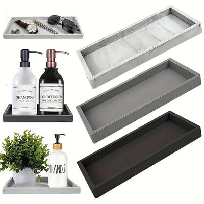 1pc Plateau de Vanité Multifonctionnel en Silicone pour Salle de Bain et Coiffeuse - Organisez Savon, Shampoing, Parfum, Bijoux et Plus