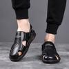 2025 men's shoes summer leather beef tendon sole sandals men's bag head beach shoes summer casual outdoor dual-purpose sandals non-slip