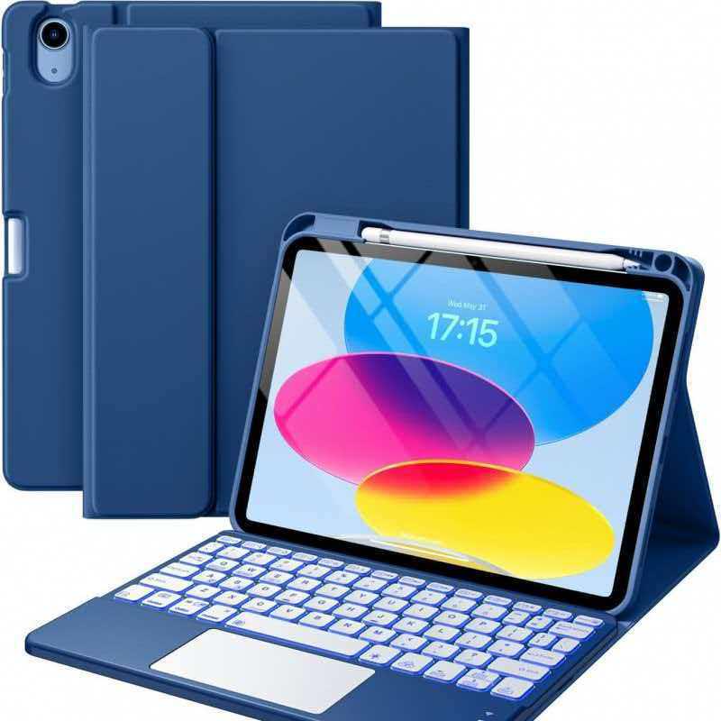 iPad Air 11" Tablet Protective Case with Colorful Backlit Keyboard & Pen Slot, for 10.2" Models