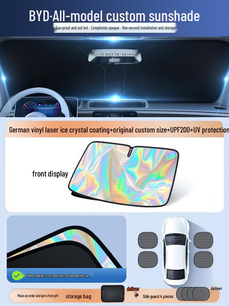 BYD Sunshade for Song/Qin Plus DMI, Dolphin, Seal, Han, Yuan, Tang, and L - Front Windshield Car Sunshade