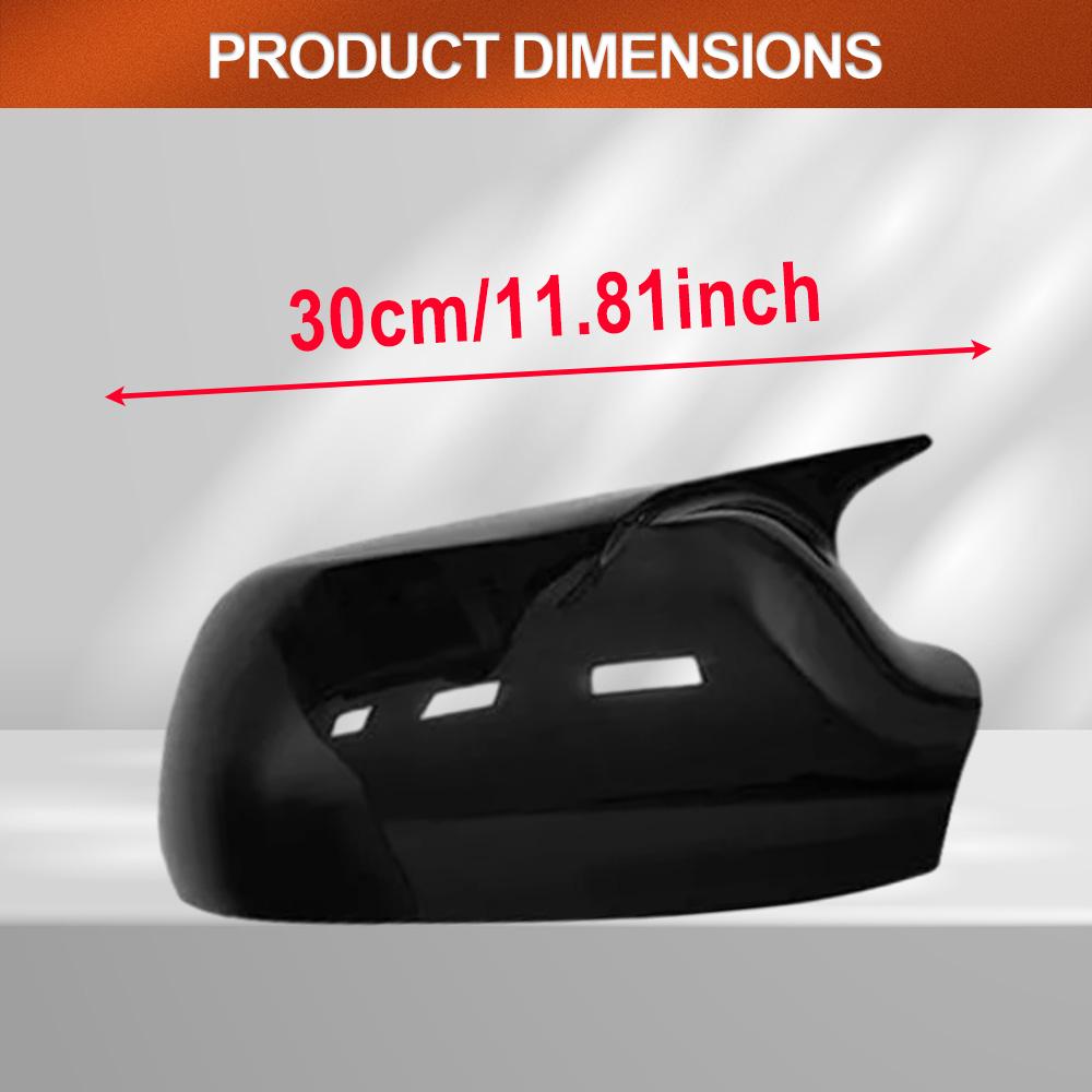 2PCS Rear View Mirror Cover Left Right Side ABS Black Door Wing Mirror Cover Cap for Mazda 3 Mazda 6 2003-2008