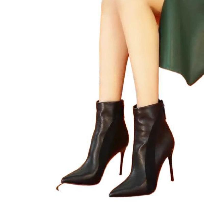 High-heeled Short Boots, New Style Pointed-toe Thin-heeled Boots, Women's Shoes