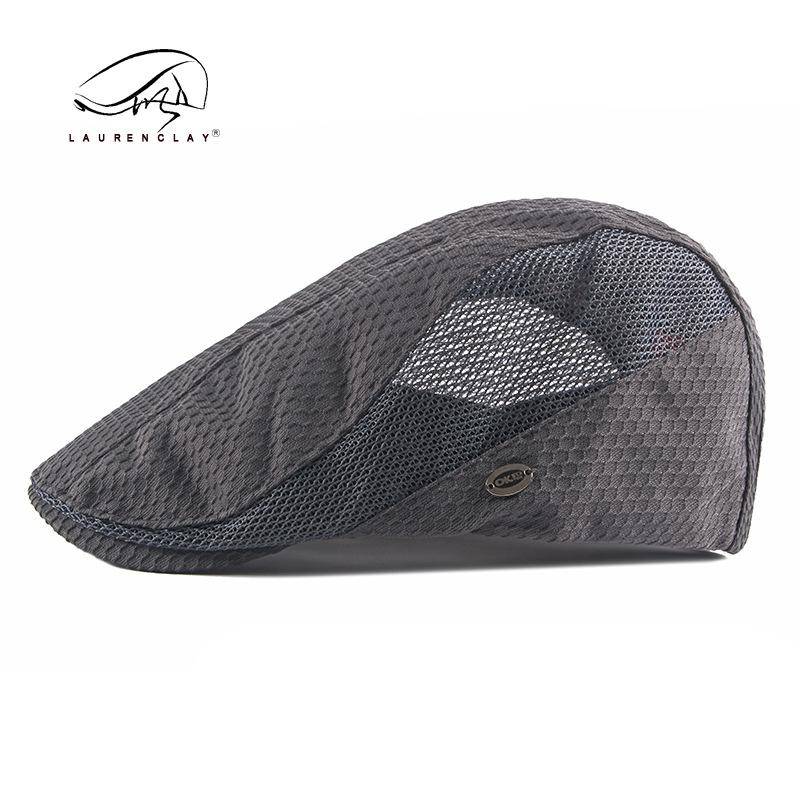 Men Women Breathable Mesh Summer Hat Newsboy Beret Ivy Cap Cabbie Flat Cap Adjustable Vintage Style