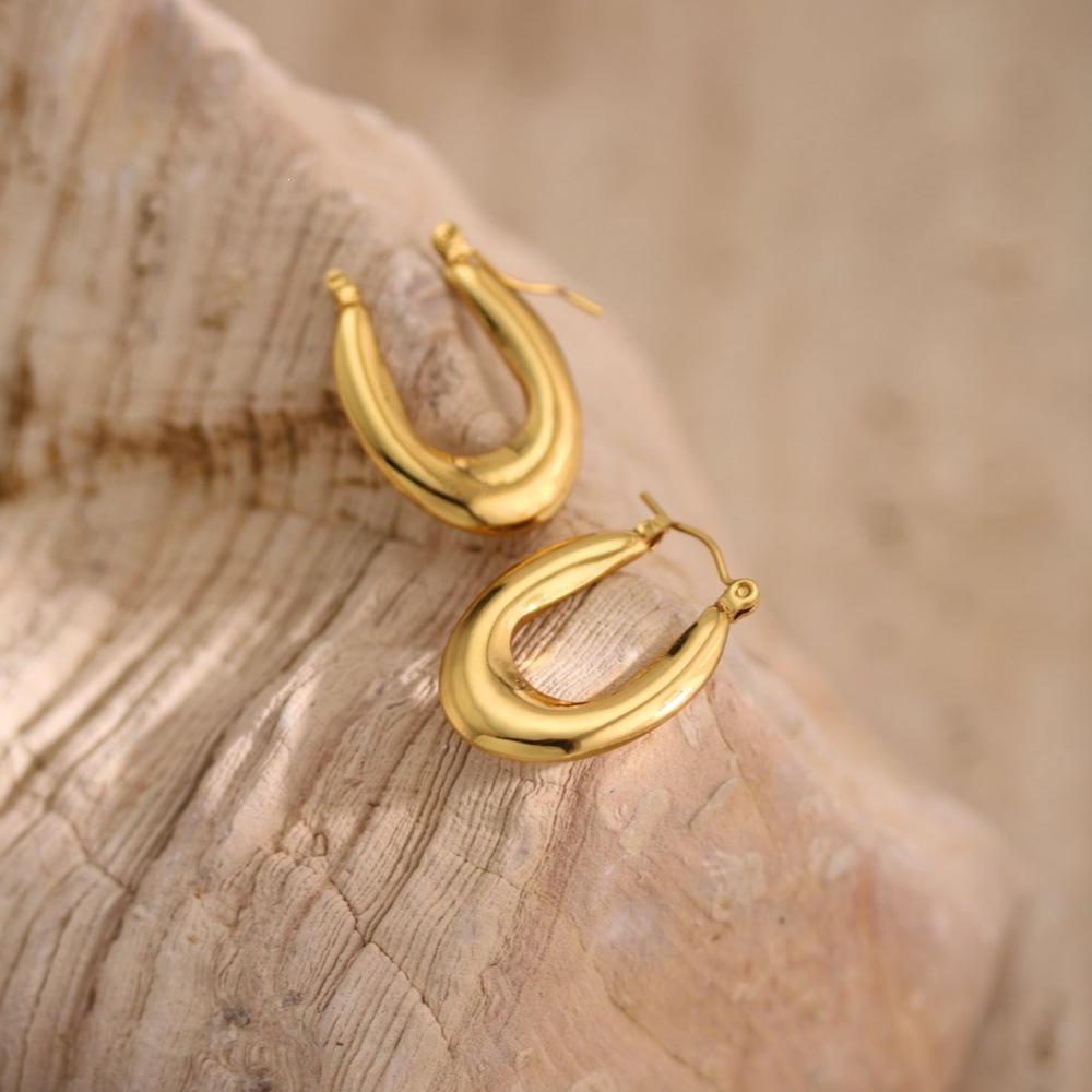 Geometric Hammered Stainless Steel Stud Earrings – Versatile, Fashionable, Simple & Chic