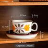 Painted Flowers Pattern Ceramic Cup&saucer Dining Table Gold-plated Coffee Mug Milk Tea Cup Afternoon Tea Teacup Juice Container