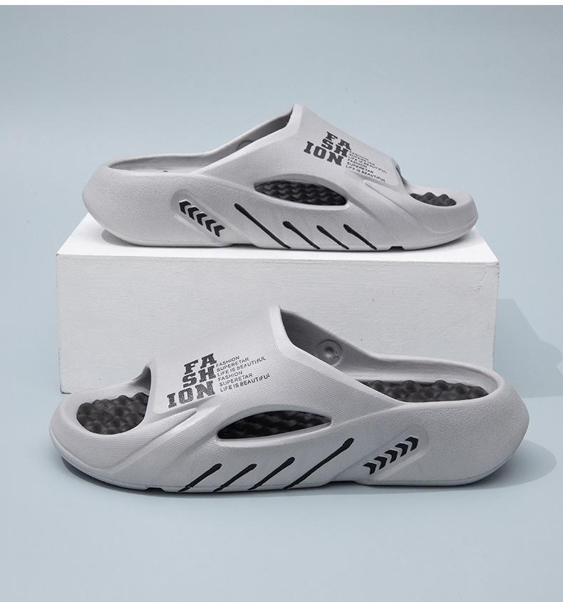 Men's Summer Trendy EVA Soft Sole Beach Slippers - Stylish Outdoor Sports and Women's Painted Coconut Sandals