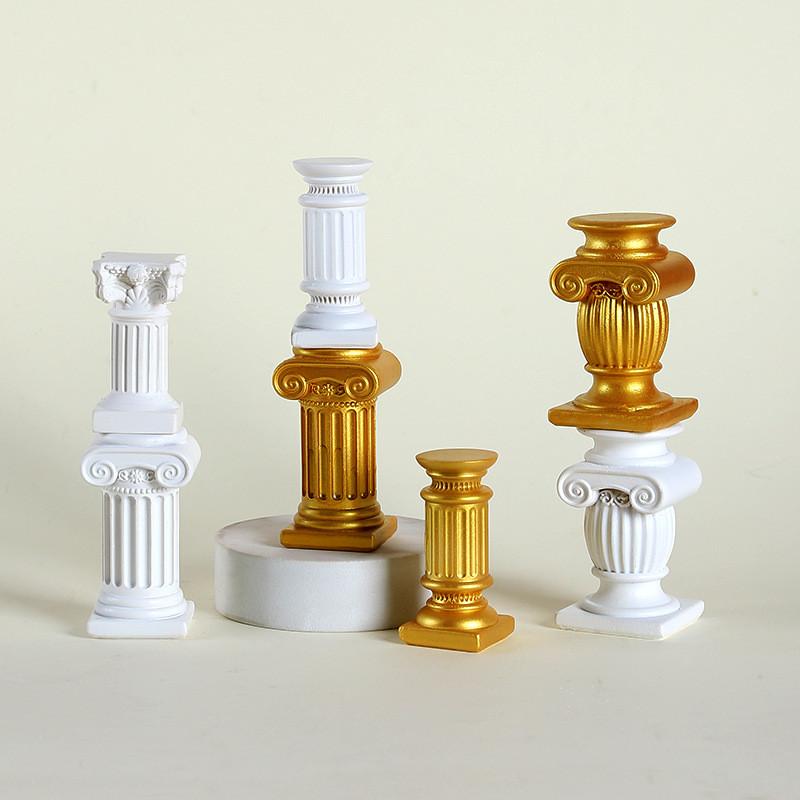 Resin Elegant Roman Column Sculpture For Desktop Display And Decoration Gift