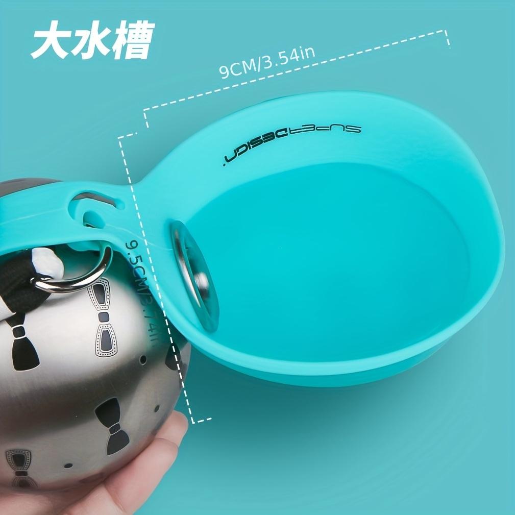 Portable Dog Water Bottle 285ml Stainless Steel Pet Drinking Bowl with Lanyard Leak-Proof 2-in-1 Water Dispenser Walking Travel