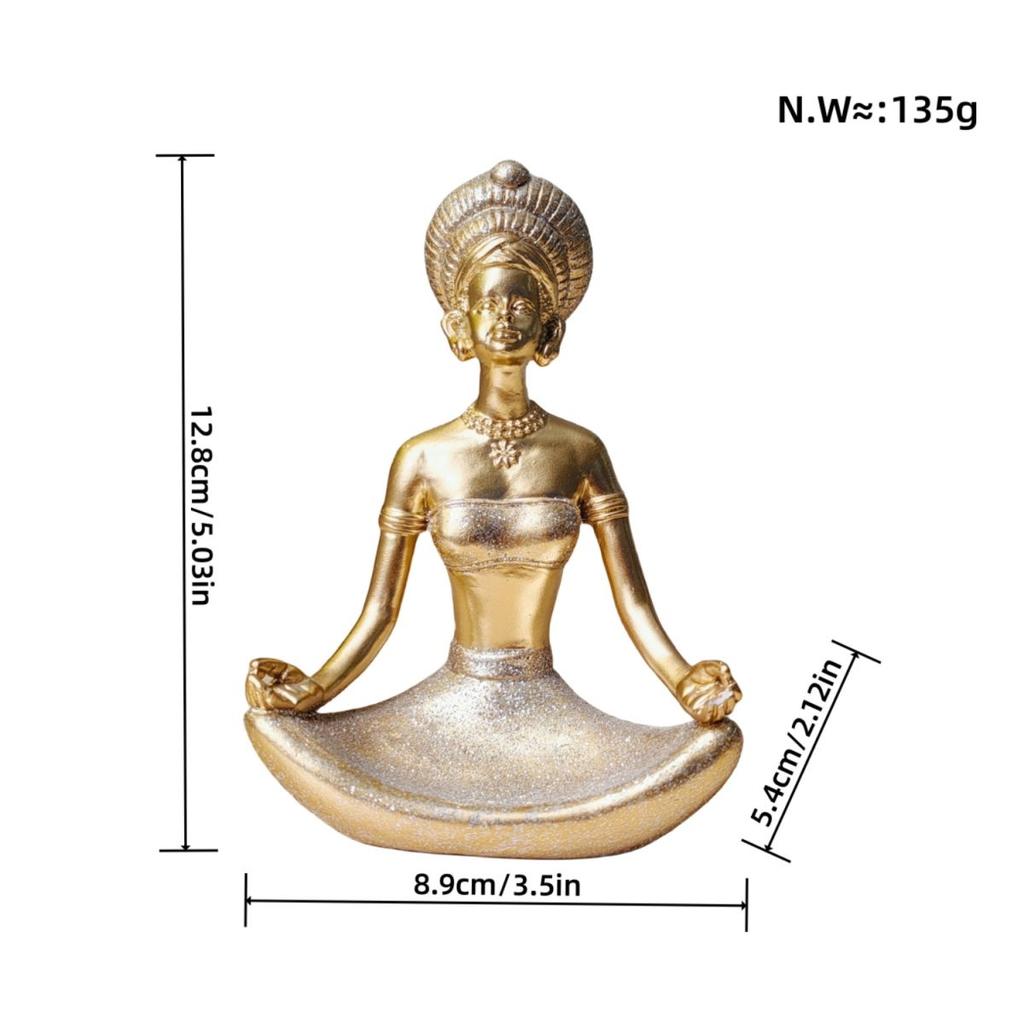 Creative Resin Yoga Ornament Exquisite Character Sculptures Handicrafts Living Room Office Bookshelf Yoga Ornament Female Statue