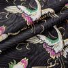 Chinese Style Handmade Silk Satin Fabric Cheongsam Stage Decorative Pillow Embroidered Tissue Paper Crane Pattern Dress Material