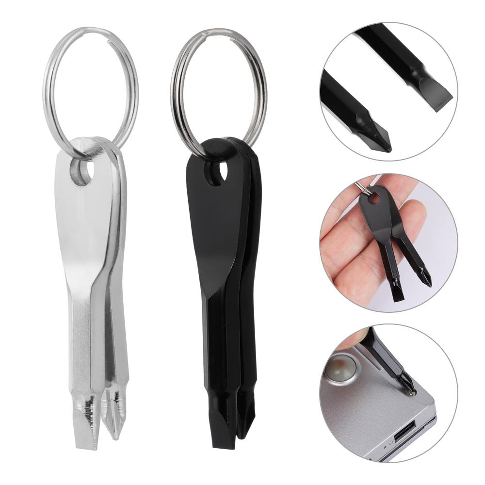 

Steel Camp Hike Keychain Mini Screwdriver Outdoor Gadget Slotted Phillips Screwdriver Repair Tool