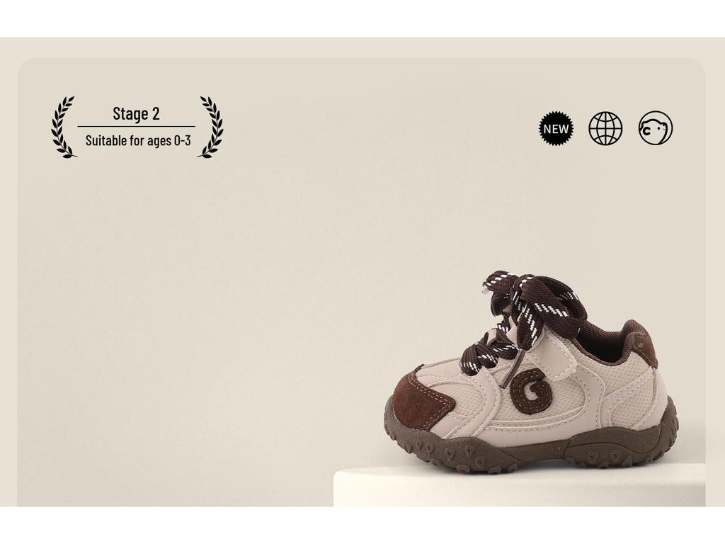 Baby Soft-Soled Color-Block Pre-Walking Sports Shoes for Toddlers - Korean Style, Unisex