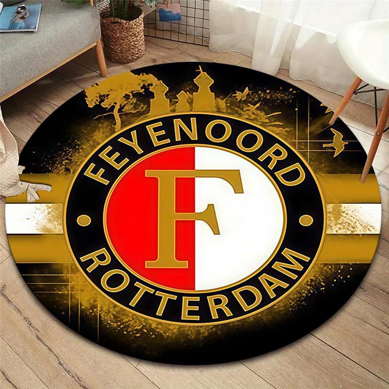 Feyenoord Round Area Rug,Carpet Rug for Living Room Bedroom Sofa Playroom Decor,Non-slip Floor Mat