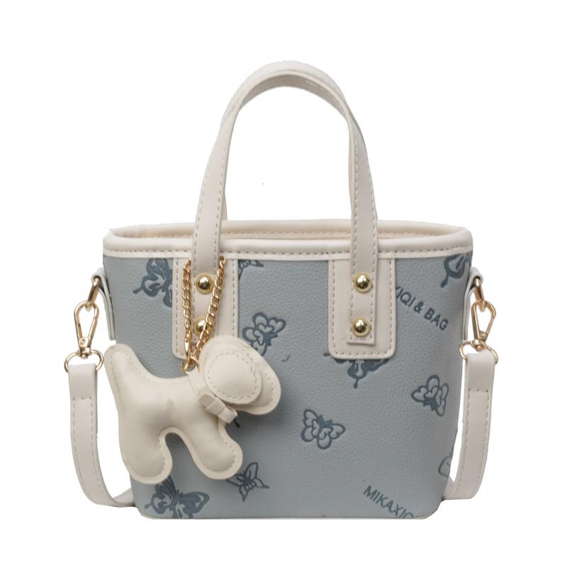 

Модная женская сумка-мессенджер, новая повседневная универсальная сумка-ведро no pendant синий