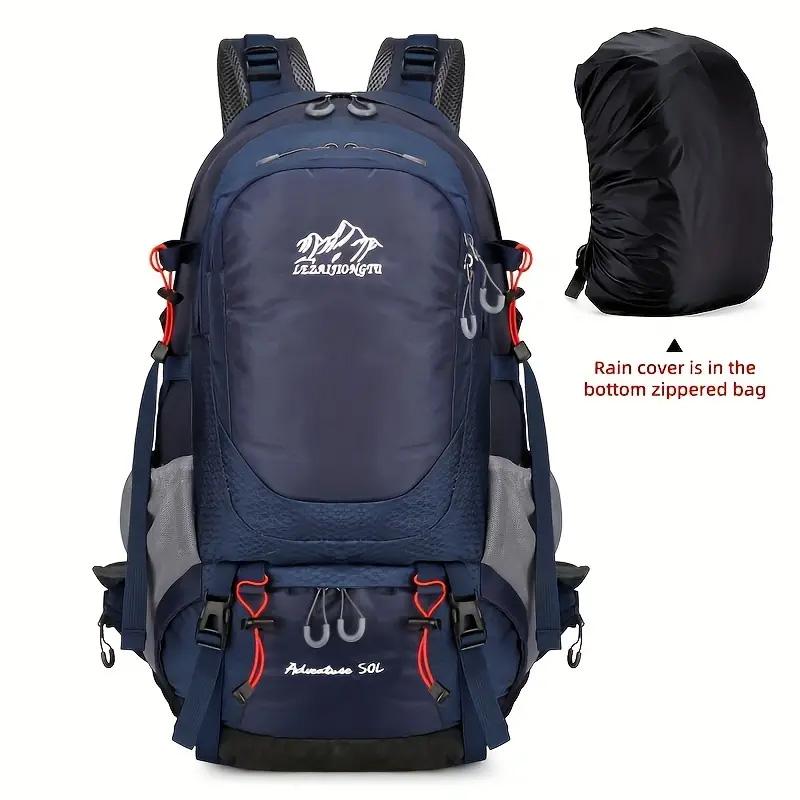Hiking Backpack With Rain Cover Sport Camping Breathable Back Support Ruckpack Outdoor Climbing Trekking Daypack Large Schoolbag