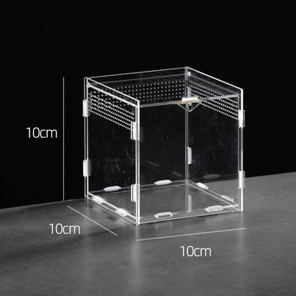 Acrylic Transparent Reptile Terrarium Breeding Box Turtle Cage Nano Arboreal Tarantula Enclosure Dearded Dragon Reptiles Habitat