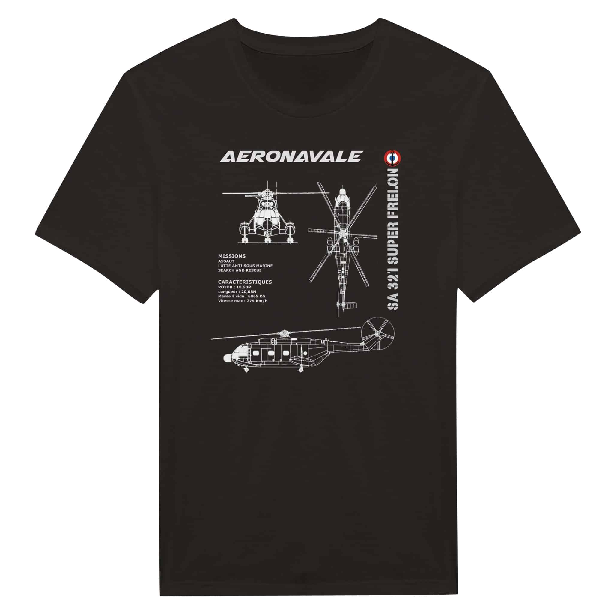 

France SA 321 Super Frelon Multirole Helicopter T-Shirt 100% Cotton O-Neck Short Sleeve Summer Casual Mens T-shirt Size S-3XL 4XL
