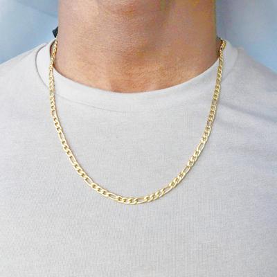 Fashion Trend Personalized Chain Accessories, Simple Single-layer Engraved Figaro Chain Necklace