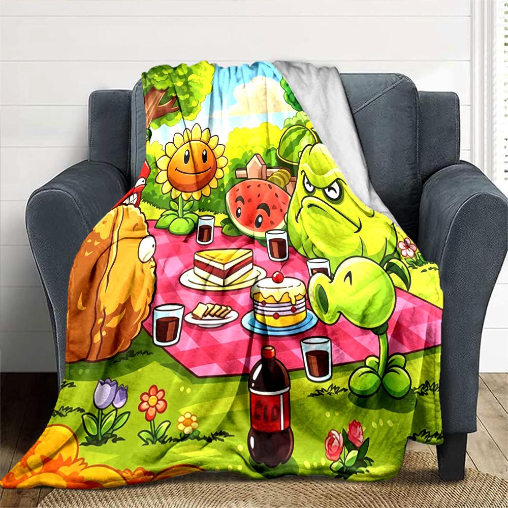 Plants Vs. Zombies Blanket Warmthful Decor Suitable for Livingroom Chair Picnics for All Occasions Modern Unique Gift for Family and Friends Camping