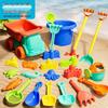 Seaside Sand Play Set: Children's Beach Toys with Shovel, Sand Timer, and Car Bucket