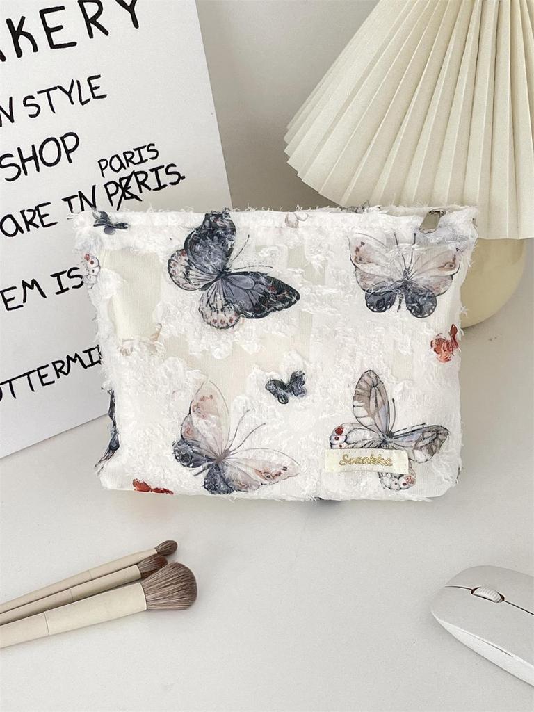 Super Hot Butterfly Cosmetic Bag: Large Capacity Portable Handbag with Stylish Design.