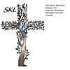 Layered Tree Wall Sculpture Metal Cross Art, of Life Hanging Crosses 3D Branch Art Decor, for Garden Living Room Bedroom Rustic Decoration