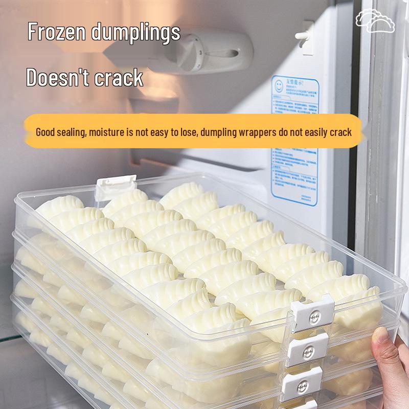 Portable Dumpling & Wonton Fresh-Keeping Lunch & Storage Box with Timing Feature