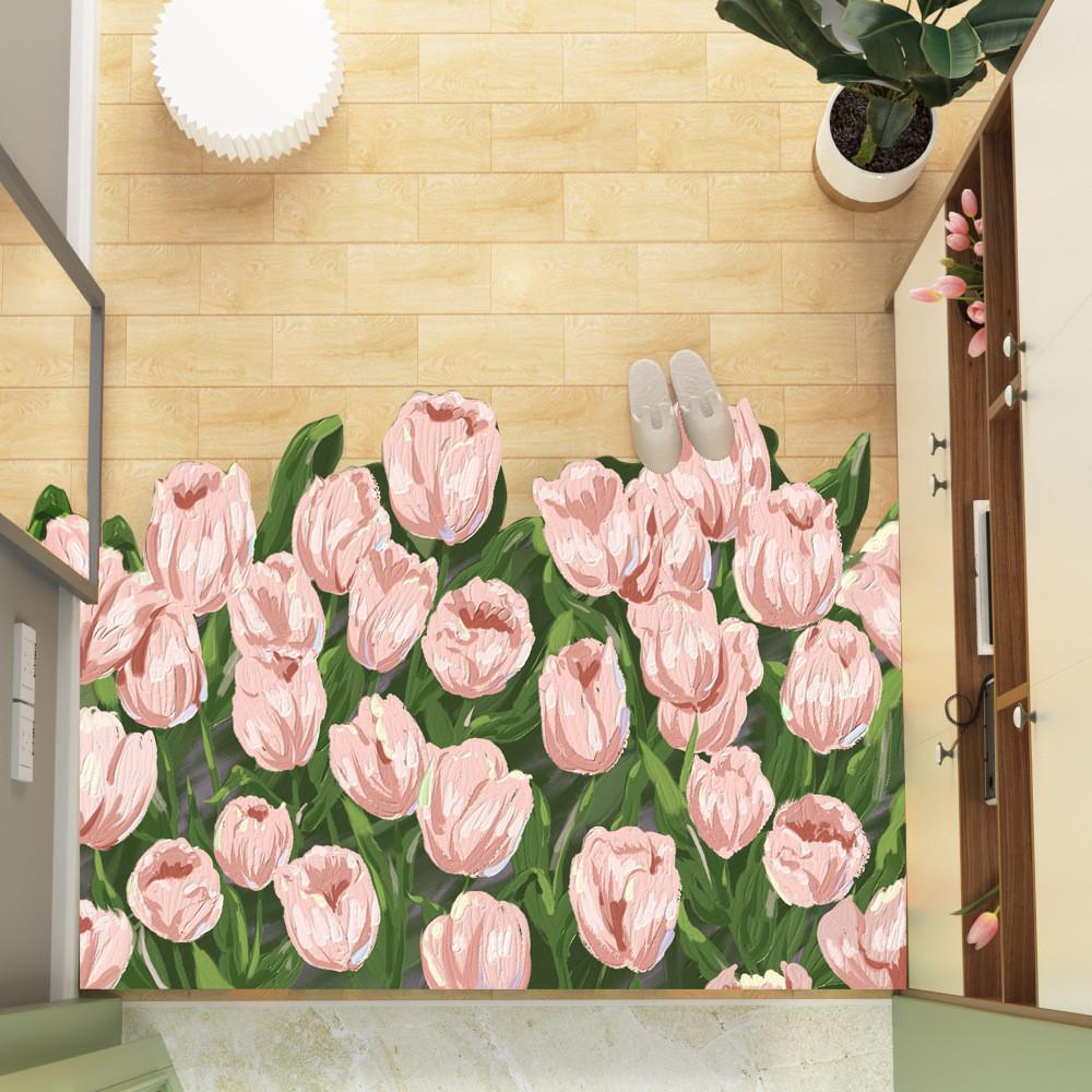 

Tulipa Entryway Doormat With Washable Pvc Leather Material For Home Indoor Use Spring Tulip