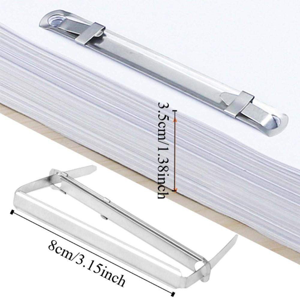 50 Set 80mm Hole Pitch Paper Fasteners 2-Hole File Fasteners Binding Clamp  Document Organizer