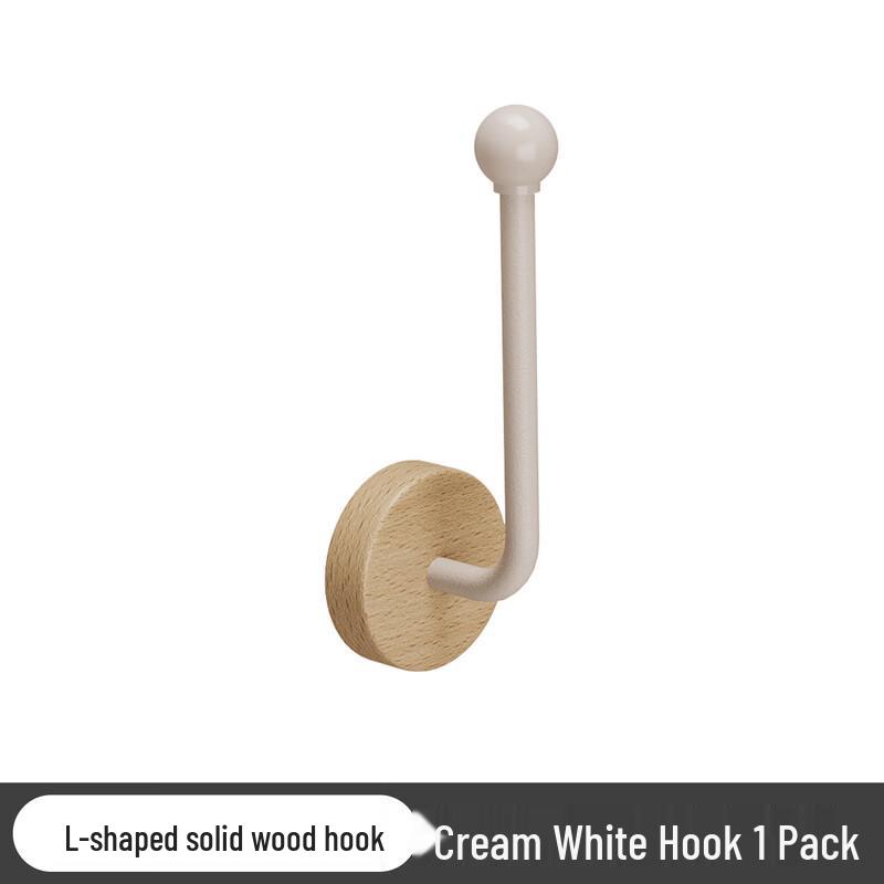 

ZNMW Punch-Free L-shaped Wood Wall Hooks for Hair Accessories