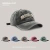 Baseball Cap Men's Retro Embroidery Letter Wide Brim Cap Couple Street Versatile UV Protection Sports Cap
