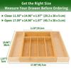 VaeFae Bamboo Silverware Organizer, Expandable Kitchen Drawer Organizer for Cutlery, Wooden Utensil Holder, Multifunctional Drawer Storage, 5-7 Compar