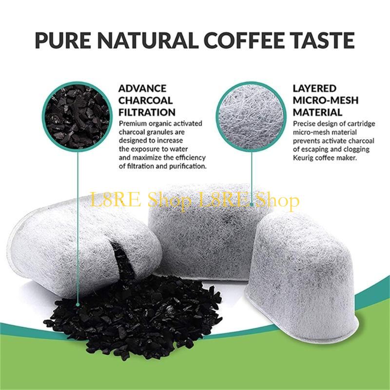 

L8RE 6 Pcs Mixed Size Coffee Machine Water Filter Replacements with Plastic Bracket CN