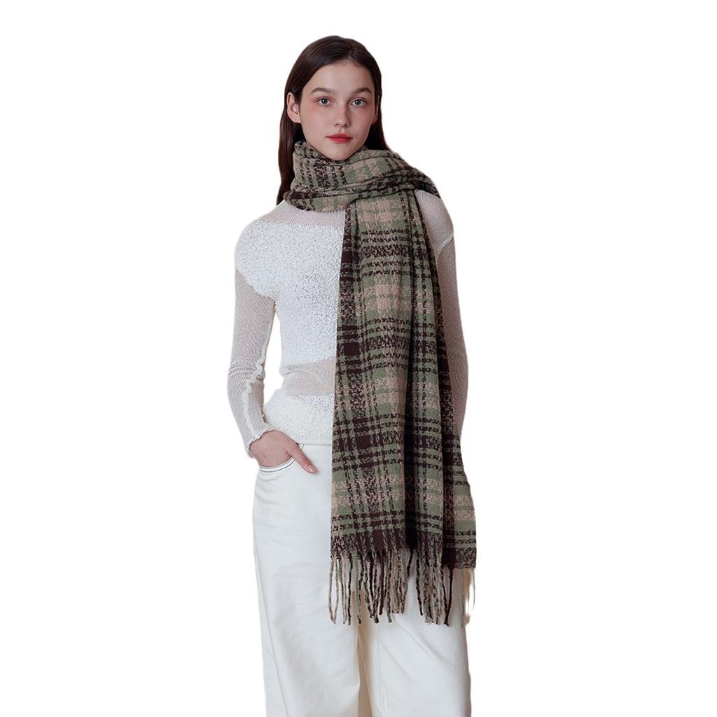 Small sweet potato classic warm scarf imitation cashmere fringed plaid scarf unisex college