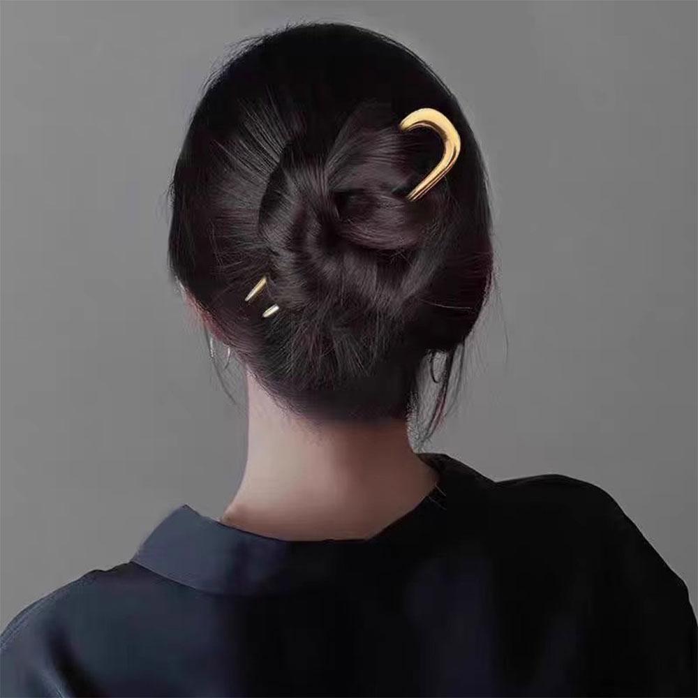 Simple U Shaped Hairpin Fashionable Hair Jewelry Accessories Metal Hair Sticks French Hair Clips Pins for Women Wholesale